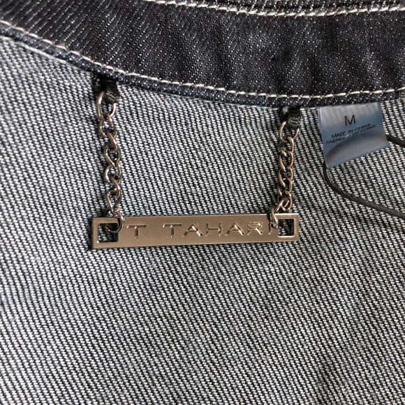 Tahari blue denim jacket Medium long sleeves NWT - Picture 10 of 14